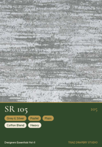 Vol II SR-105 Grey & Silver Pastel Plain