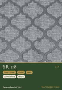 Vol II SR-118 Grey & Silver Pastel Plain